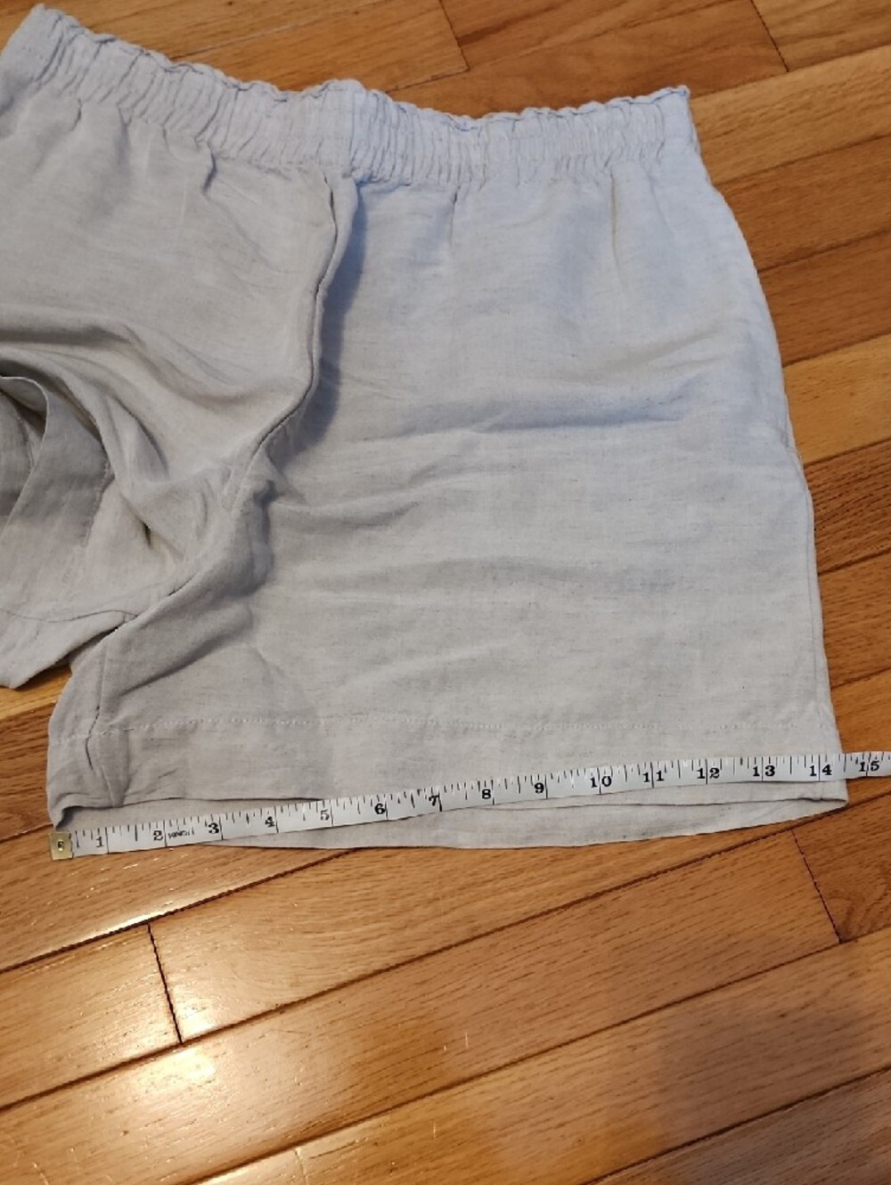 H&M Beige Elastic Waist Linen Blend Shorts - Picture 6 of 6
